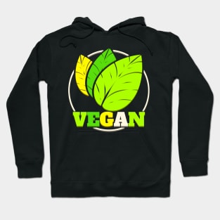 Green Leaves Logo For Vegetarian and Vegan Hoodie